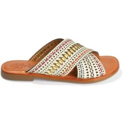 Amanda Flat Sandals -Brighton Shop amanda flat sandals white multi 2