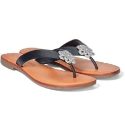 Aster Flower Thongs 20 Aster Flower Thongs -Brighton Shop aster flower thongs black 0