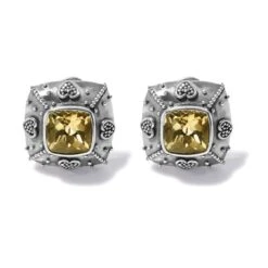 Bali Citrine Java Post Earrings