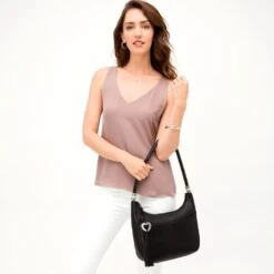 Barbados Ziptop Hobo -Brighton Shop barbados ziptop hobo black 4 65b1e352 57ea 4156 9e74 813e73f909f5