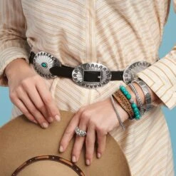 Blackbird Concho Belt -Brighton Shop blackbird concho belt black turquoise 6