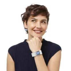 Blue Moon Hinged Bangle -Brighton Shop blue moon hinged bangle silver blue 3