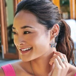 Colormix Butterfly French Wire Earrings -Brighton Shop colormix butterfly french wire earrings silver multi 2