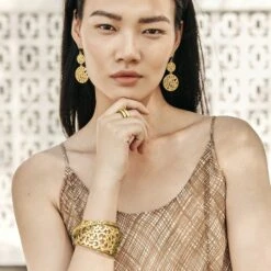 Contempo Medallion Duo French Wire Earrings -Brighton Shop contempo medallion duo french wire earrings gold 2