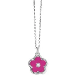 Dazzling Love Flower Necklace -Brighton Shop dazzling love flower necklace silver fuchsia 0