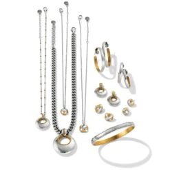 Entrata Round Short Necklace -Brighton Shop entrata round short necklace silver gold 2