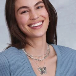 Halo Gems Monarch Necklace -Brighton Shop halo gems monarch necklace silver multi 3