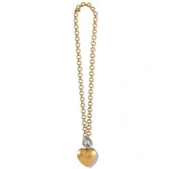 New Arrival -Brighton Shop inner circle heart toggle necklace silver gold 1