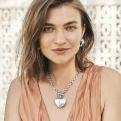 Inner Circle Heart Toggle Necklace -Brighton Shop inner circle heart toggle necklace silver 4