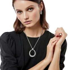 Interlok Braid Drop Necklace 9 Interlok Braid Drop Necklace -Brighton Shop interlok braid drop necklace silver 3