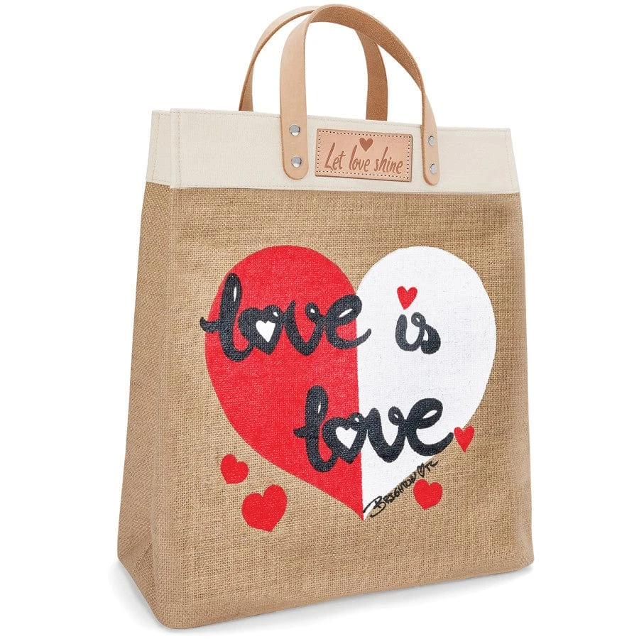 Love Is Love Burlap Tote 3 Love Is Love Burlap Tote