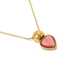 Loving Heart Necklace -Brighton Shop loving heart necklace gold pink 2