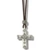 Mosaic Paseo Leather Cross Necklace -Brighton Shop mosaic paseo leather cross necklace silver 0