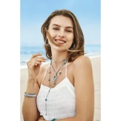 Mosaic Teardop Convertible Necklace -Brighton Shop mosaic teardop convertible necklace silver turquoise 4