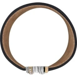 Neptune's Rings Wide Leather Bracelet -Brighton Shop neptune s rings wide leather bracelet black 1