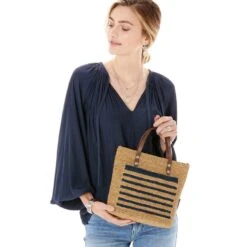Palmeria Raffia Handbag -Brighton Shop palmeria raffia handbag natural blue 4 d6e6f2db 6adf 409e a8fd 8d982d083aa0