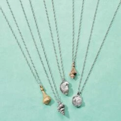 Paper Nautilus Shell Necklace -Brighton Shop paper nautilus shell necklace silver 2