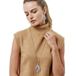 Pebble Leaf Convertible Trio Necklace 13 Pebble Leaf Convertible Trio Necklace -Brighton Shop pebble leaf convertible trio necklace silver 5