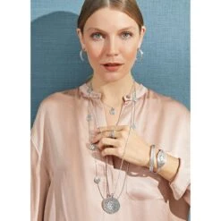 Pebble Round Reversible Long Necklace -Brighton Shop pebble round reversible long necklace silver 3