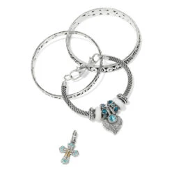 Pueblo Cross Charm -Brighton Shop pueblo cross charm silver blue 2