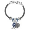 Silver Shell Retro Fish Charm Bracelet -Brighton Shop silver shell retro fish charm bracelet silver blue 0