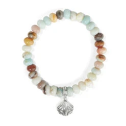 Silver Shells Bay Stretch Bracelet
