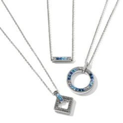 Spectrum Light Square Necklace 7 Spectrum Light Square Necklace -Brighton Shop spectrum light square necklace silver blues 2