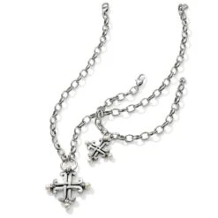 Taos Pearl Cross Necklace 8 Taos Pearl Cross Necklace -Brighton Shop taos pearl cross necklace silver pearl 2