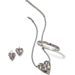 Tapestry Royal Heart Necklace -Brighton Shop tapestry royal heart necklace gold tanzanite 2