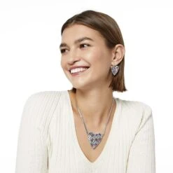 Tapestry Royal Heart Necklace -Brighton Shop tapestry royal heart necklace gold tanzanite 3