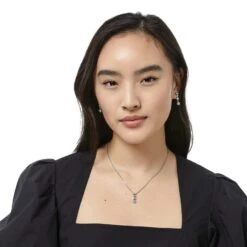 Twinkle Granulation Reversible Drop Necklace -Brighton Shop twinkle granulation reversible drop necklace silver 3