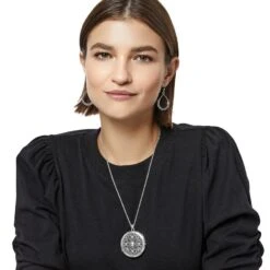 Vita Long Locket Necklace -Brighton Shop vita long locket necklace silver 5